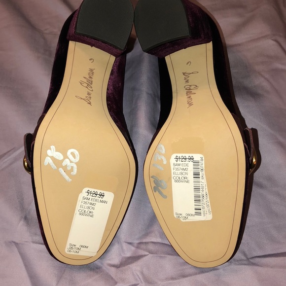 NWT Sam Edelman Wine Suede Loafer Heels SZ 6 - Picture 8 of 8